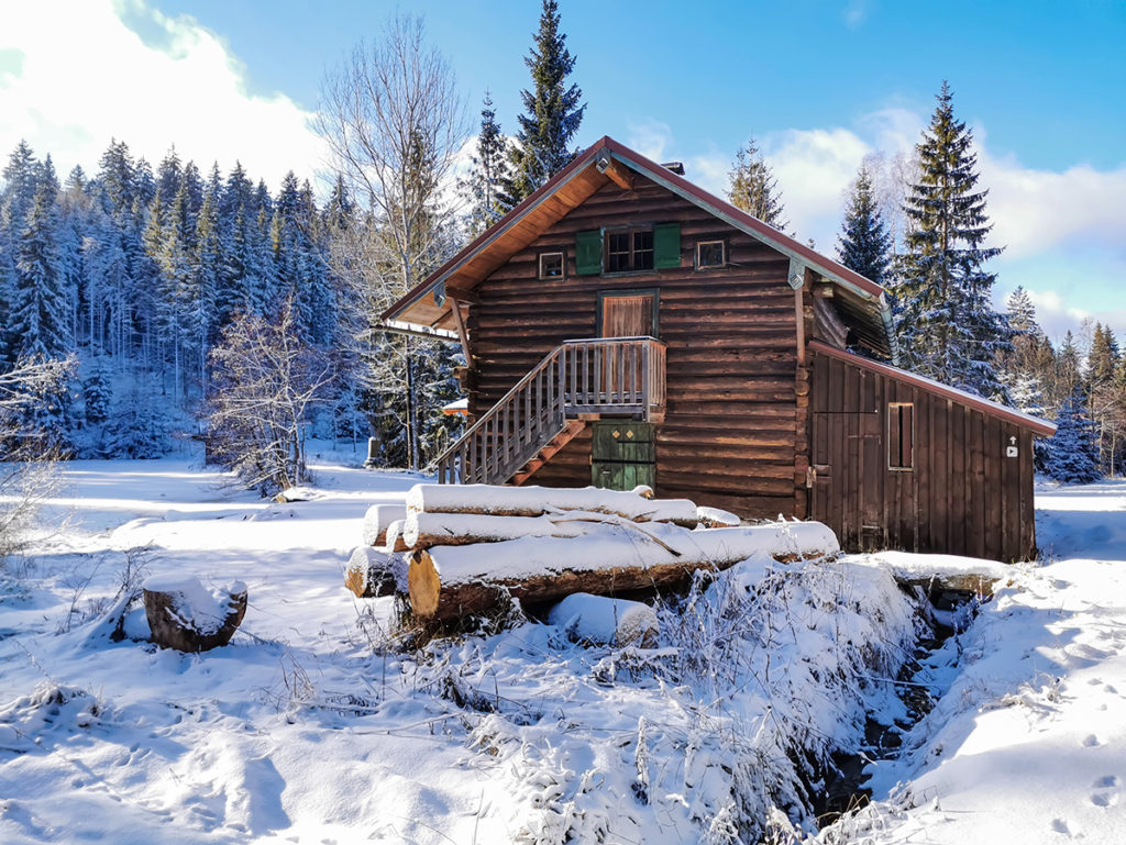 your log cabin should face south for maximum sun exposure in winter